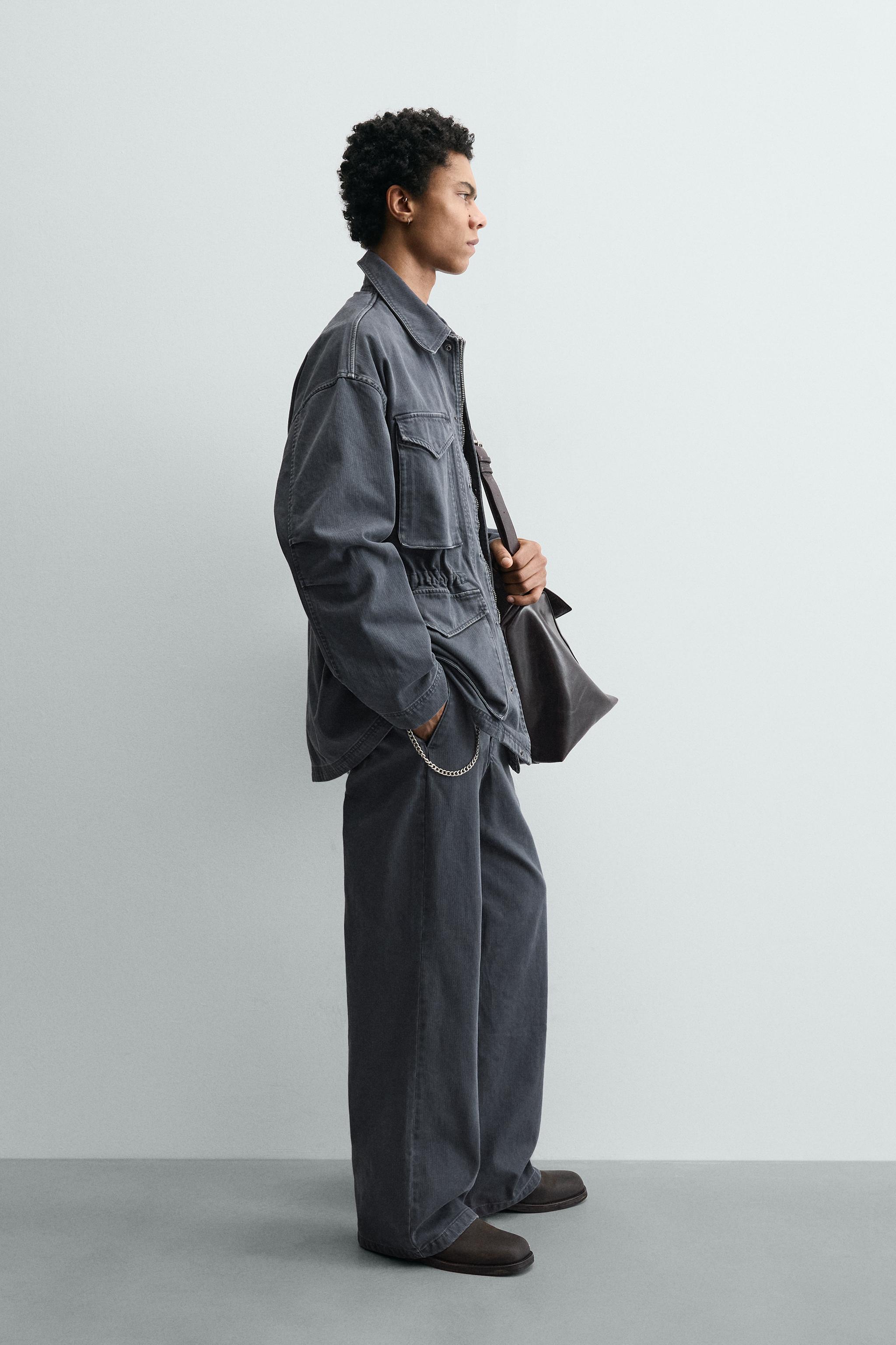 PANTALON STRUCTURÉ EN COTON LAVÉ